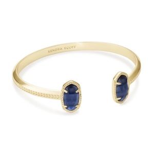 Kendra Scott Elton Gold Cuff Bracelet Navy Cats Eye